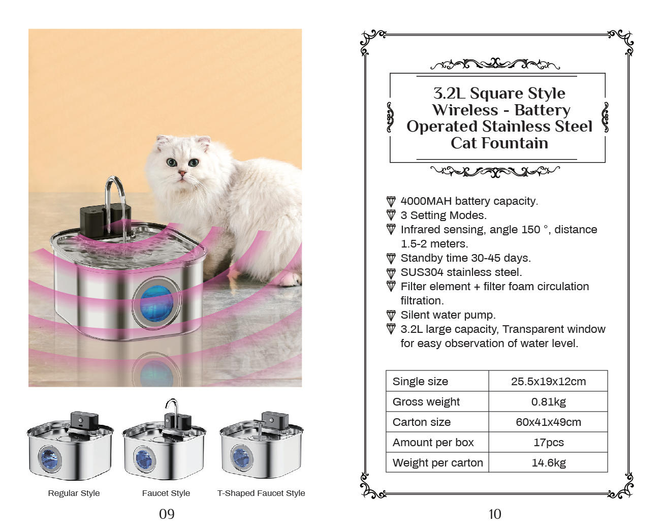 3.2L Square Style Wireless - Battery Operated Stainless SteelCat Fountain-1.png
